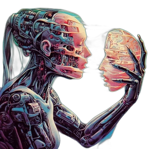 robot, face, mask, creature transparent PNG cut-out