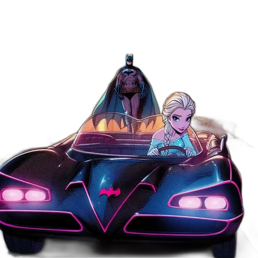 car, concept art, comic book art, cyberpunk transparent PNG cut-out