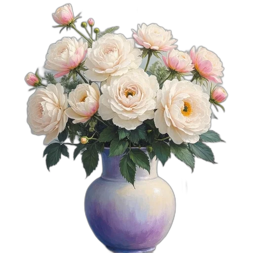 flower, crown, oil painting, photorealistic transparent PNG cut-out