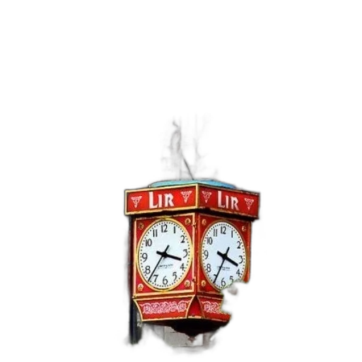 3d render, photorealistic, red, clock transparent PNG cut-out