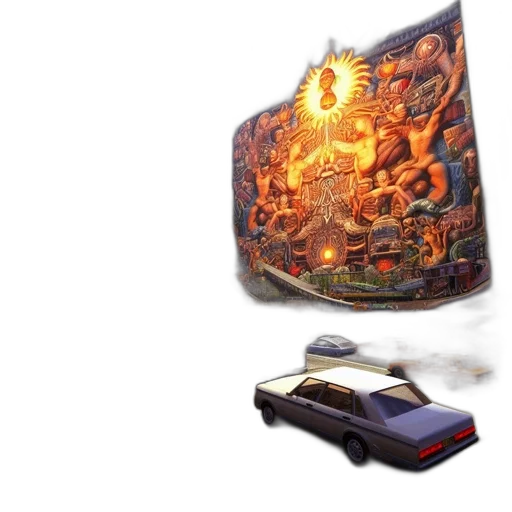 car, weapon, concept art, 3d render transparent PNG cut-out