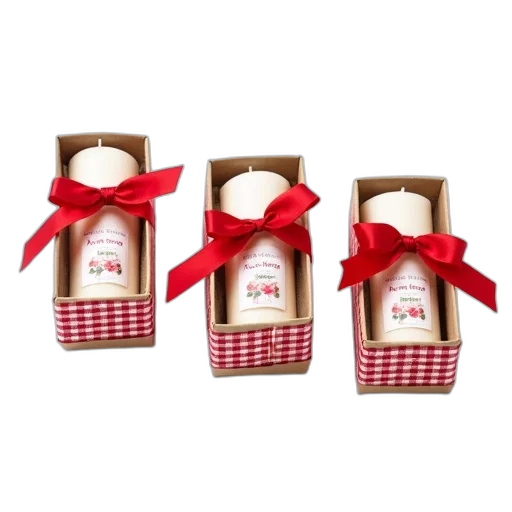 three, gift, boxes, displayed transparent PNG cut-out