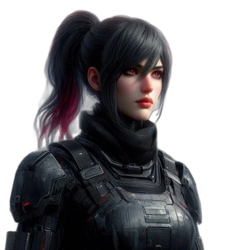 face, cyberpunk, concept art, fantasy art transparent PNG cut-out