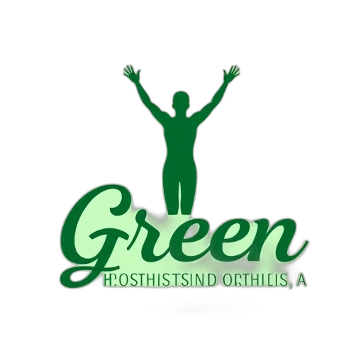 3d render, green, stylized, logo transparent PNG cut-out