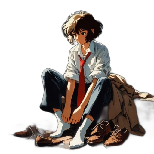jacket, shoes, staff, hat transparent PNG cut-out