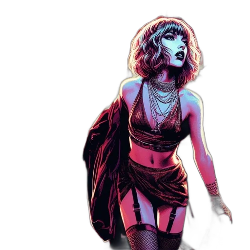 comic book art, concept art, cyberpunk, fantasy art transparent PNG cut-out