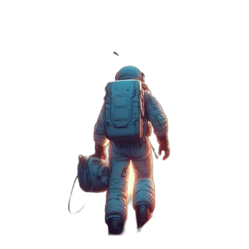 jacket, robot, creature, staff transparent PNG cut-out