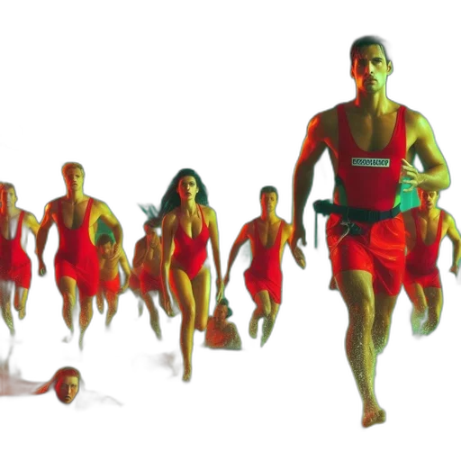 concept art, 3d render, lifeguards, dressed transparent PNG cut-out
