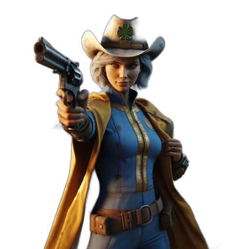 jacket, weapon, hat, staff transparent PNG cut-out