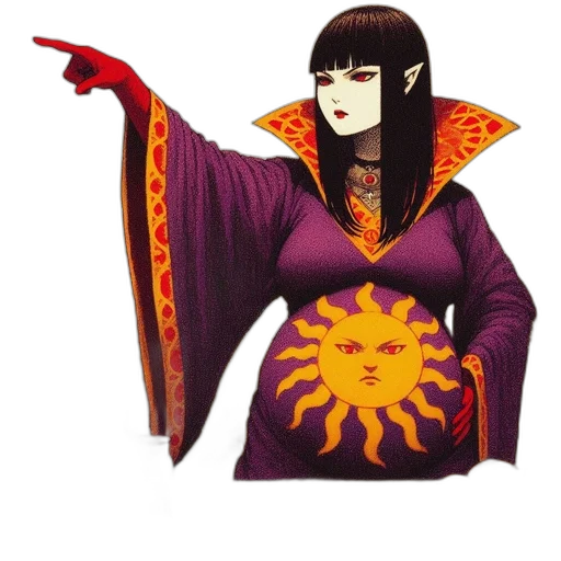 jacket, dress, staff, concept art transparent PNG cut-out