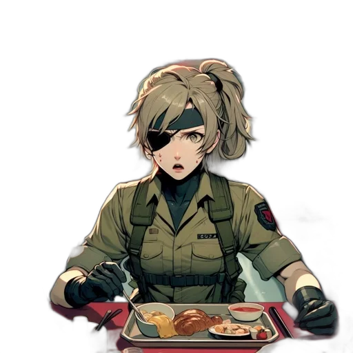 food, weapon, face, jacket transparent PNG cut-out