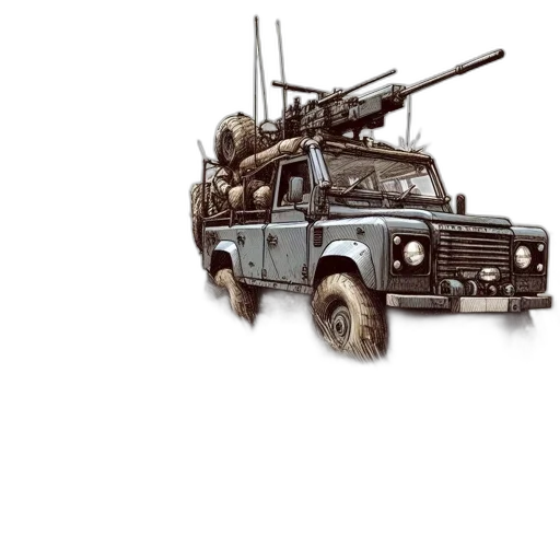 weapon, car, concept art, pixel art transparent PNG cut-out