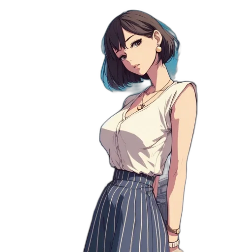 dress, staff, flower, anime transparent PNG cut-out