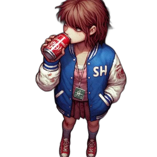 jacket, bottle, food, pixel art transparent PNG cut-out