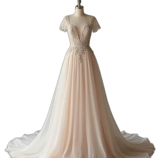 dress, 3d render, pastel, line transparent PNG cut-out
