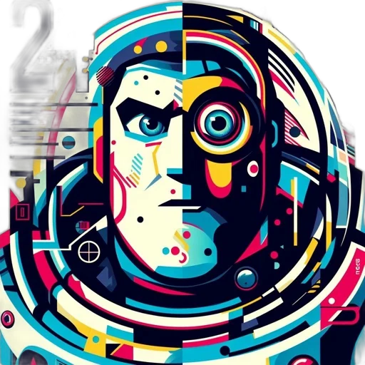 robot, face, mask, comic book art transparent PNG cut-out
