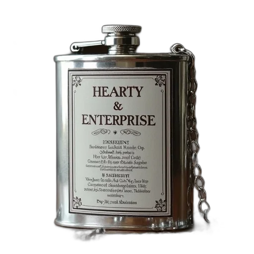 bottle, silver, flask, chain transparent PNG cut-out