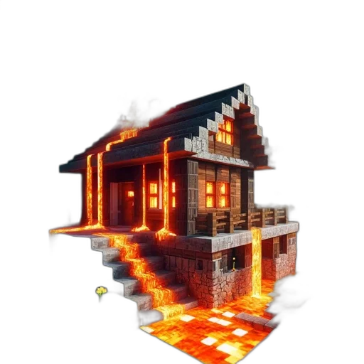 building, 3d render, concept art, pixel art transparent PNG cut-out