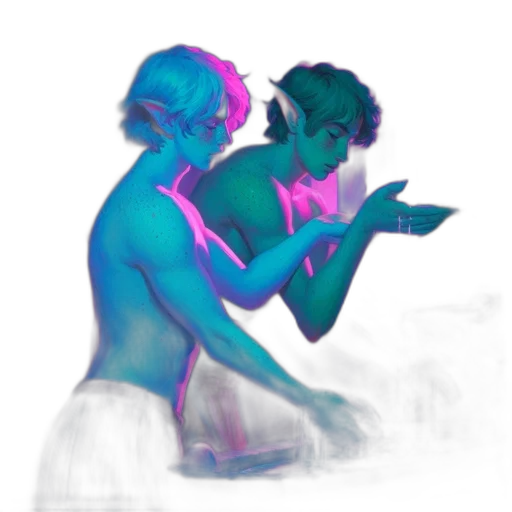 concept art, vaporwave, cyberpunk, watercolor transparent PNG cut-out