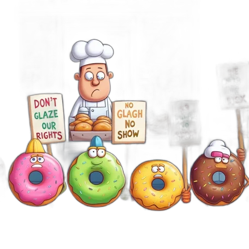 food, concept art, anthropomorphic, donut transparent PNG cut-out