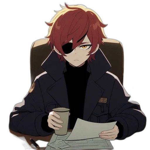 jacket, staff, mask, creature transparent PNG cut-out