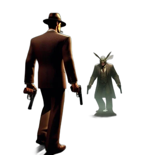 hat, concept art, classic-detective, figure transparent PNG cut-out