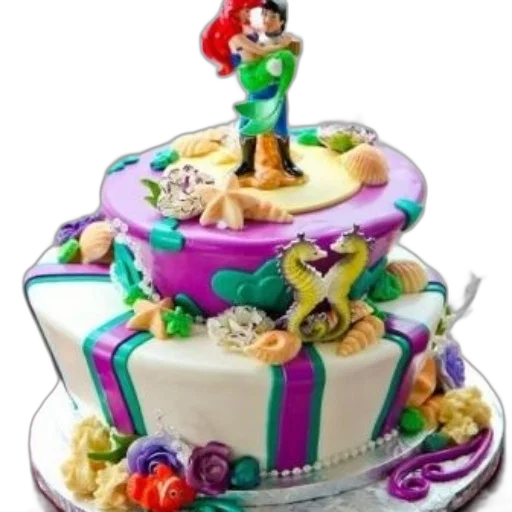 3d render, vibrant, two-tiered, cake transparent PNG cut-out
