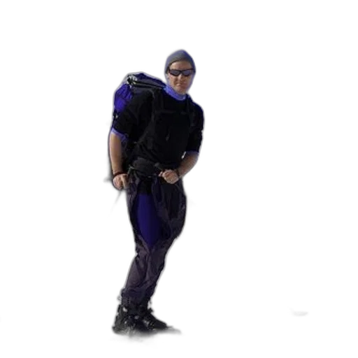 robot, jacket, creature, staff transparent PNG cut-out
