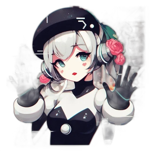 robot, flower, staff, weapon transparent PNG cut-out