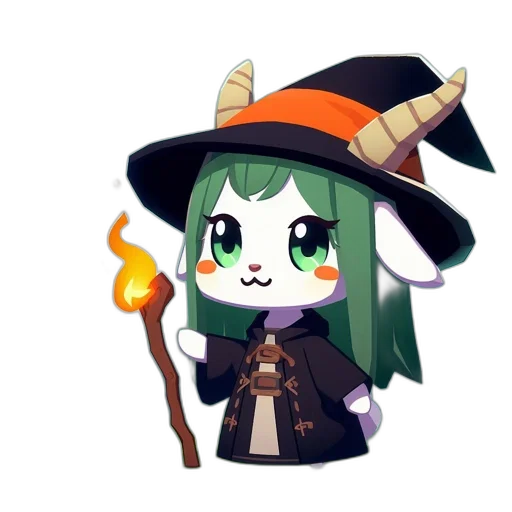 staff, hat, pixel art, fantasy art transparent PNG cut-out