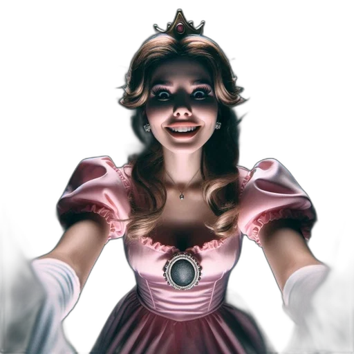 dress, crown, face, staff transparent PNG cut-out