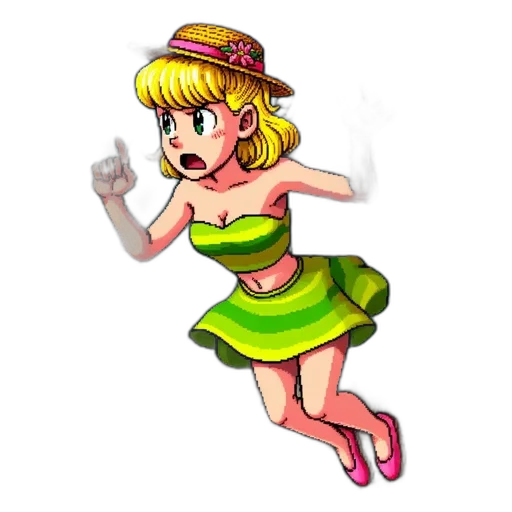 dress, staff, pixel art, cartoon transparent PNG cut-out