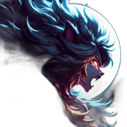 dragon, hair, mask, face transparent PNG cut-out