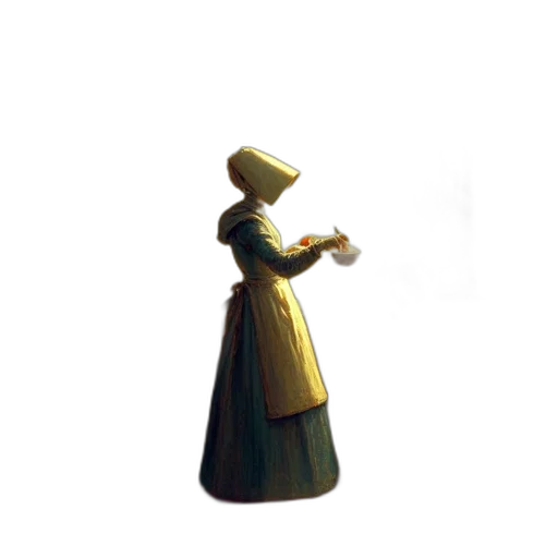 dress, staff, hat, robot transparent PNG cut-out