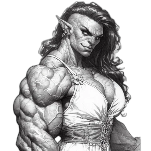 fantasy art, concept art, comic book art, pencil sketch transparent PNG cut-out