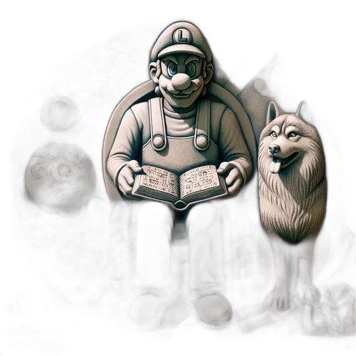 jacket, creature, staff, mask transparent PNG cut-out