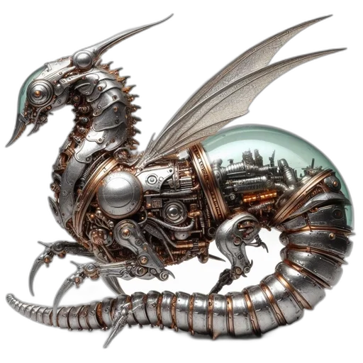 dragon, robot, creature, animal transparent PNG cut-out