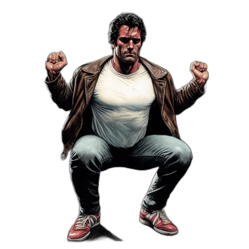 jacket, comic book art, concept art, old transparent PNG cut-out
