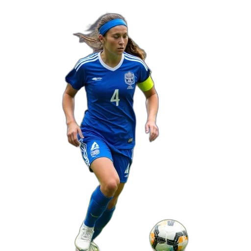 photorealistic, female, soccer, player transparent PNG cut-out