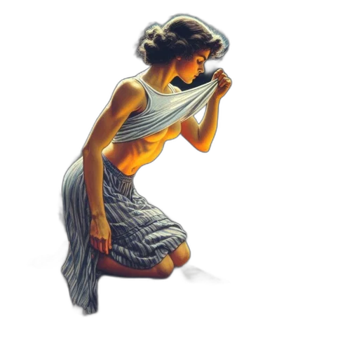 dress, staff, jewelry, concept art transparent PNG cut-out