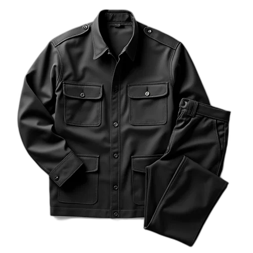 jacket, black, military-style, outfit transparent PNG cut-out