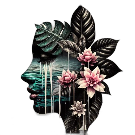 flower, crown, face, mask transparent PNG cut-out