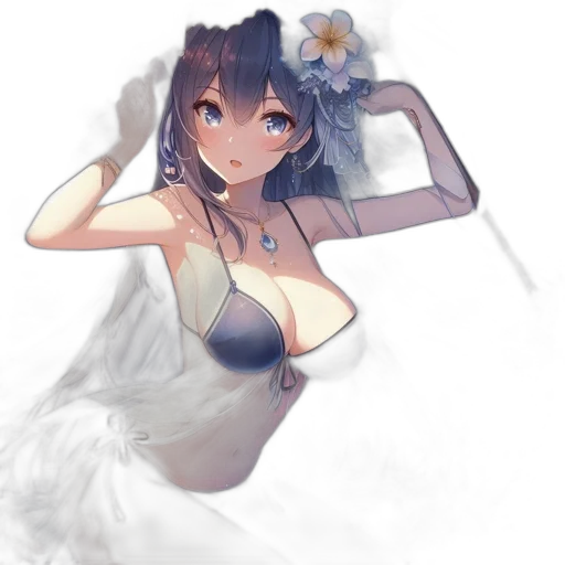 dress, flower, crown, weapon transparent PNG cut-out