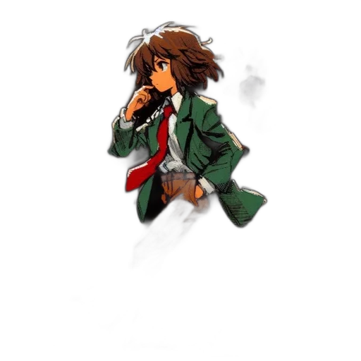 jacket, staff, weapon, pixel art transparent PNG cut-out
