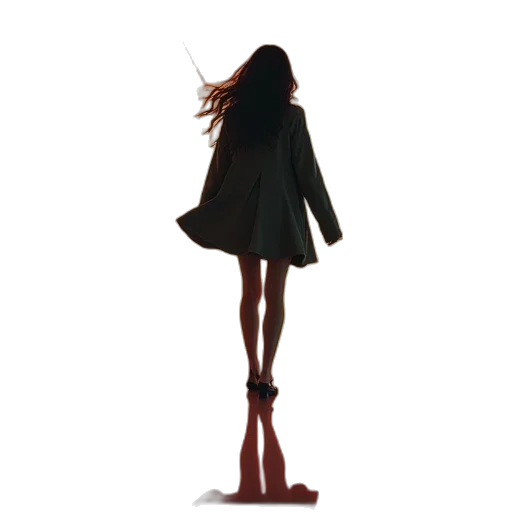 dress, umbrella, staff, hair transparent PNG cut-out