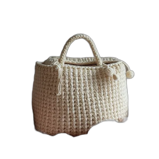 3d render, earth tones, knitting, bag transparent PNG cut-out