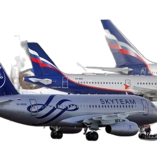 3d render, three, skyteam, airplanes transparent PNG cut-out