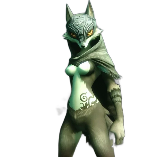 mask, staff, creature, fantasy art transparent PNG cut-out