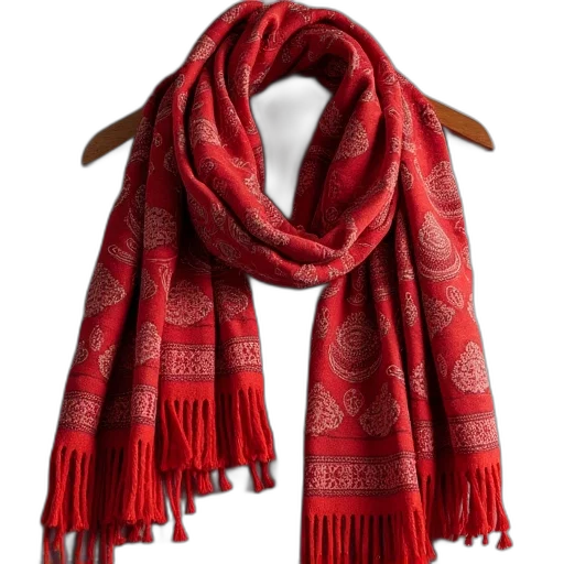 red, paisley, scarf, lace transparent PNG cut-out