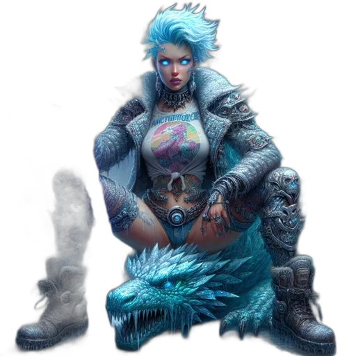 creature, concept art, fantasy art, cyberpunk transparent PNG cut-out